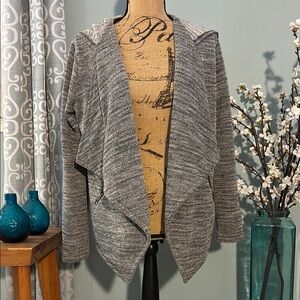 BB Dakota Asymmetrical Moto Marled Wrap Jacket/Sweatshirt